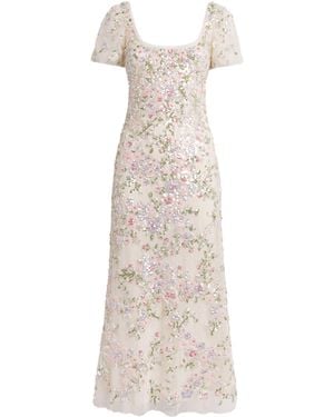 Needle & Thread Dream Garland Sequin Gown - White