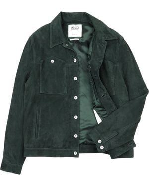 Valstar Suede Roundy Padded Trucker Jacket - Green