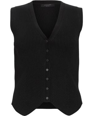 AllSaints Knitted Cruz Waistcoat - Black