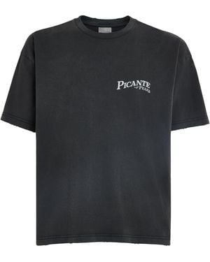 Picante Organic Cotton Peaks Patch Logo T-Shirt - Black