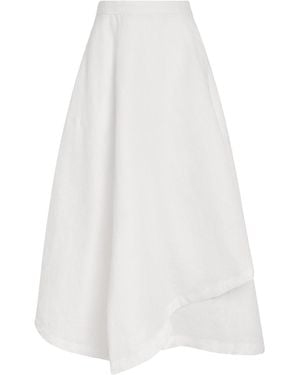 Polo Ralph Lauren Linen Wrap Midi Skirt - White