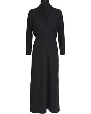 TOTEME Slouch-Waist Midi Dress - Black