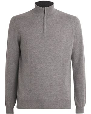 Corneliani Wool-Blend Zipped Jumper - Grey