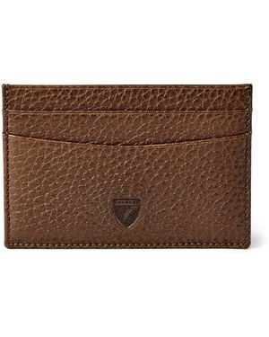Aspinal of London Grained Leather Slim Card Holder - Brown