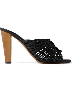 Ralph Lauren Lamb Leather Heeled Mules - Black