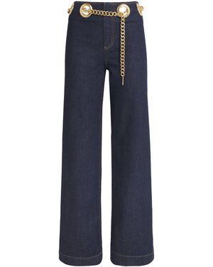 Alice + Olivia Chain-Belt Jasper Jeans - Blue