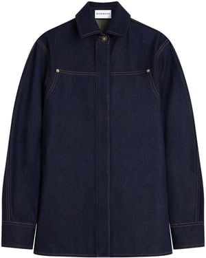 Givenchy Denim Contrast-Stitch Shirt - Blue