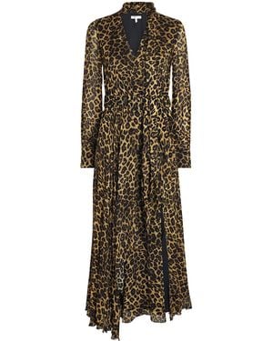 Toccin Chiffon Leopard Jane Midi Dress - Green