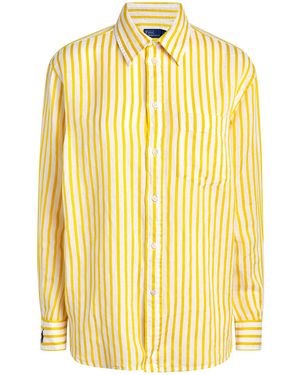 Polo Ralph Lauren Linen-Cotton Stripe Shirt - Metallic