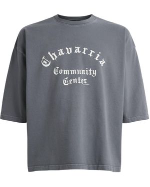 Willy Chavarria Cotton Community Centre T-Shirt - Grey
