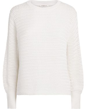 Lafayette 148 New York Cotton Open-Knit Jumper - White