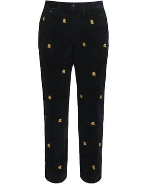 Polo Ralph Lauren Stretch Corduroy Embroidered Bedford Trousers - Black