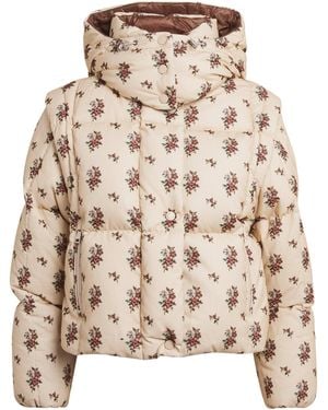 Moncler Floral 2-In- Torcol Down Jacket - Natural