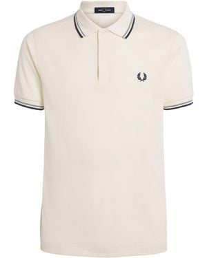 Fred Perry Cotton Twin Tipped Polo Shirt - White