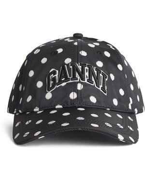 Ganni Embroidered Logo Baseball Cap - Black