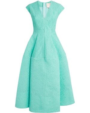 ROKSANDA V-Neck Kova Midi Dress - Blue