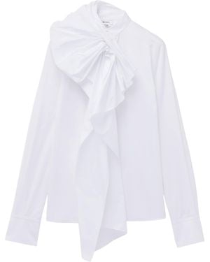 McQueen Cotton Poplin Asymmetric Shirt - White