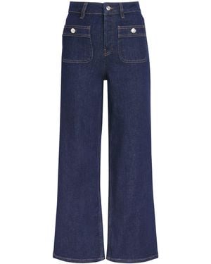Maje Patch-Pockets Flared Jeans - Blue