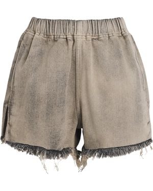 Rick Owens Fringe Denim Shorts - Gray