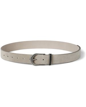 Brunello Cucinelli Suede Monili-Beaded Belt - Grey