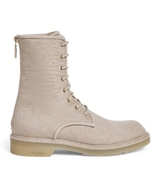 Max Mara Cashmere Ankle Boots - Natural