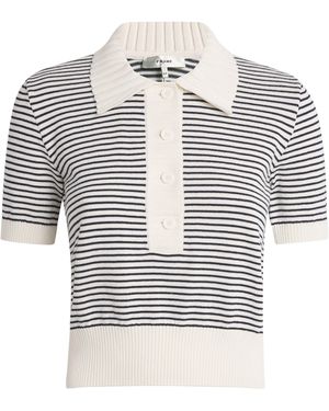 FRAME Cotton The Graduate Polo Top - Gray
