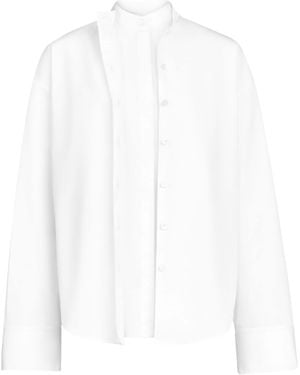 Alaïa Cotton Poplin Layered Shirt - White