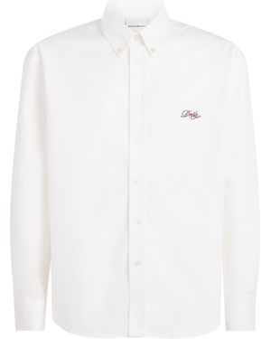 Drole de Monsieur Cotton Embroidered Logo Shirt - White