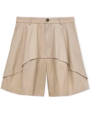 Loewe X Paula's Ibiza Cotton Panelled Shorts - Natural