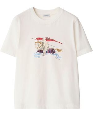 Burberry Cotton Crystal-Embellished T-Shirt - White