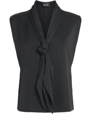 ME+EM Satin Sleeveless Blouse - Black