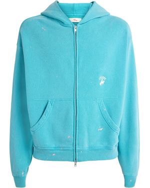 CHERRY LA Western Athletic Zip-Up Hoodie - Blue