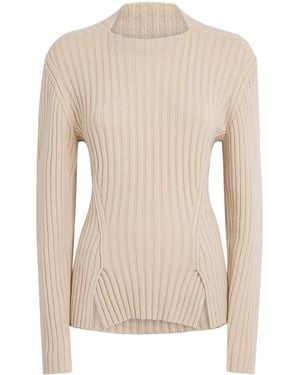 Victoria Beckham Wool-Cashmere Ribbed Jumper - Natural