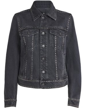 7 For All Mankind Studded Trucker Denim Jacket - Black