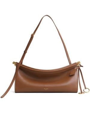 Alaïa Medium Leather Le Click East West Shoulder Bag - Brown