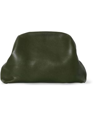 The Row Mira Leather Clutch Bag - Green
