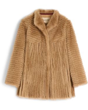 Valentino Goat Fur Jacket - Brown