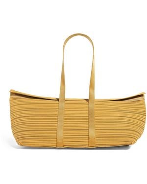 Pleats Please Issey Miyake Large Pleated Boston Tote Bag - White