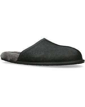 UGG Scuff Grained Leather Slipper - Black
