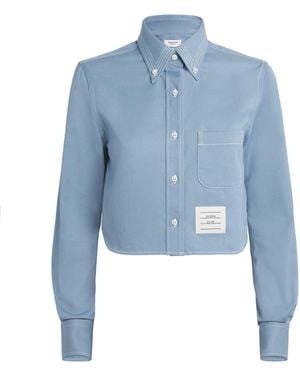 Thom Browne Denim Cropped Shirt - Blue