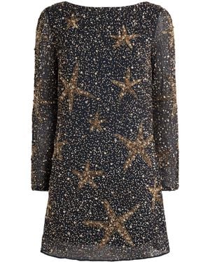 RIXO London Sequinned Starfish Mini Dress - Black
