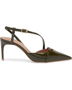 Malone Souliers Patent Leather Valeria Slingback Court Shoes 70 - Metallic