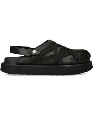 Rick Owens Leather Padded Megalace Mules - Black