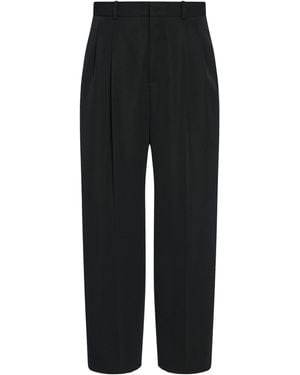 The Row Zev Virgin Wool Pleated Pants - Black