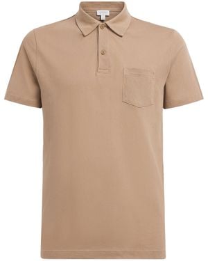 Sunspel Supima Cotton Riviera Polo Shirt - Natural