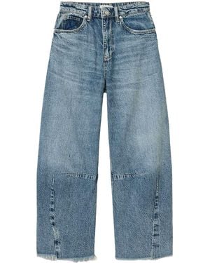 AllSaints Cropped Payton Barrel-Leg Jeans - Blue