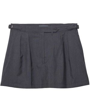 Prada Wool-Mohair Mini Skirt - Grey