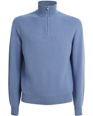 Ralph Lauren Wool Quarter-Zip Jumper - Blue
