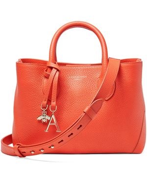 Aspinal of London Medium Leather London Tote Bag - Red