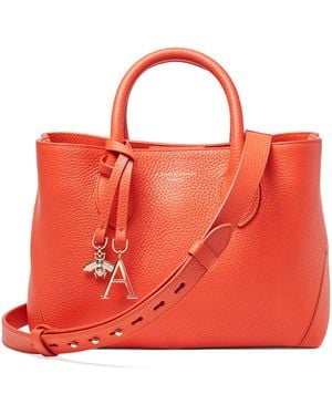 Aspinal of London Medium Leather London Tote Bag - Red
